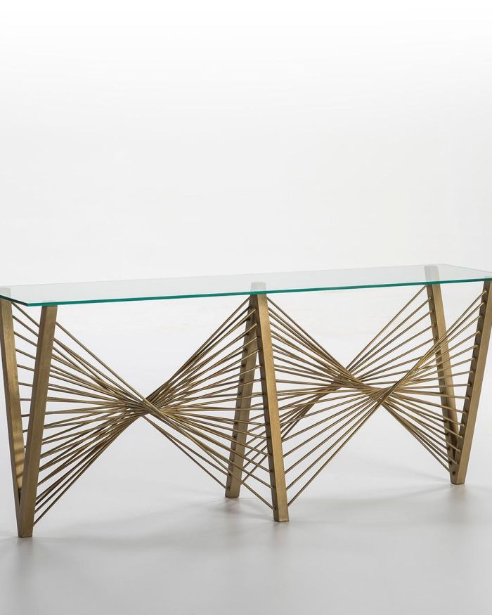 Console Strings 183 x 46 x 76 cm Cristal/Metal