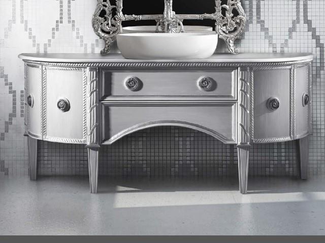 Bath Cabinet Secrets 180 x 50 x  86 ANTIQUARY WHITE/GREY ON WOOD