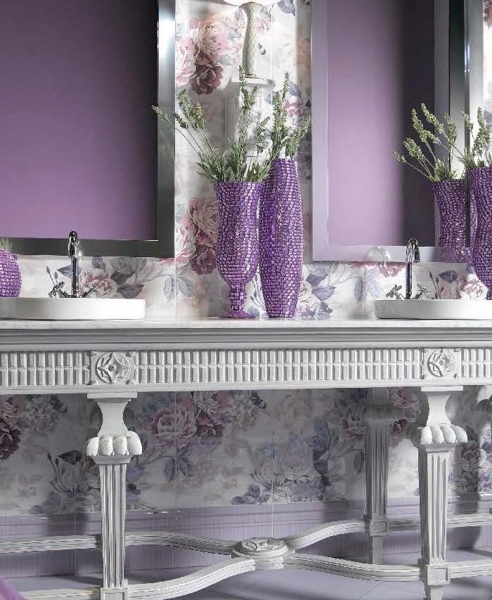 Bath Console Innocent 202 x 66 x 84 FINISH: FOGGED WHITE ON WOOD; TOP: ARABESCATO WHITE MARBLE