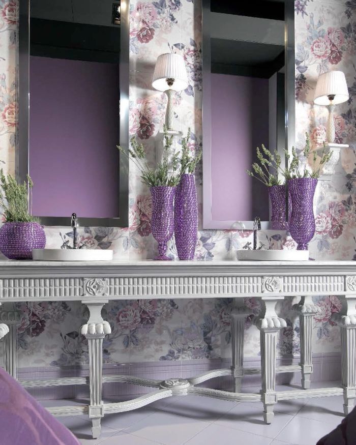 Bath Console Innocent 202 x 66 x 84 FINISH: FOGGED WHITE ON WOOD; TOP: ARABESCATO WHITE MARBLE