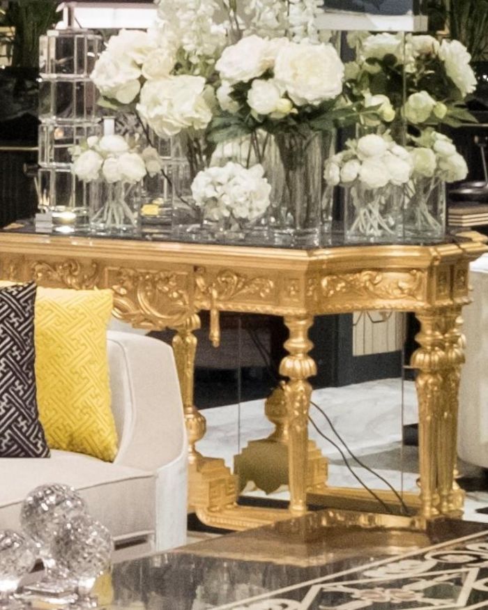 Console Versailles Sizes 150x50x90 Gold and Marble