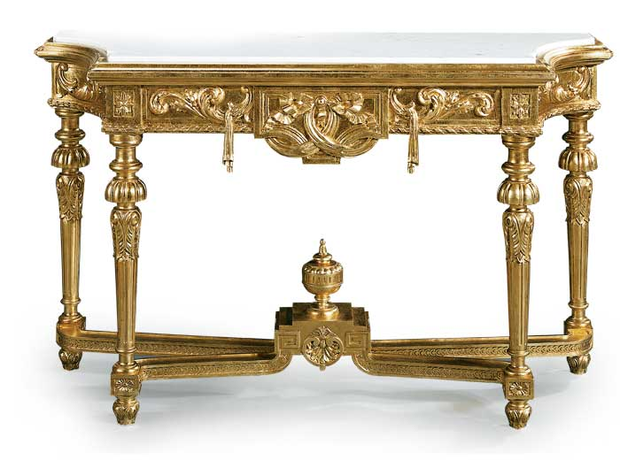 Console Versailles Sizes 150x50x90 Gold and Marble