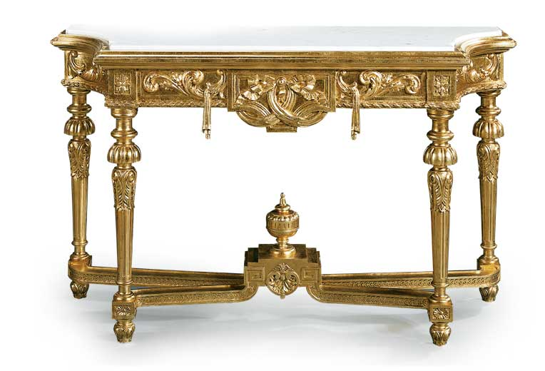 Console Versailles Sizes 150x50x90 Gold and Marble