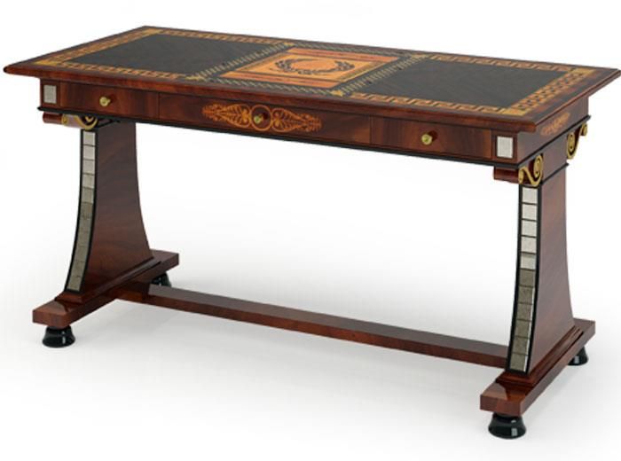 Desk Asunción 149x70x77 Mahogany, Sycamore, Black and Mirror