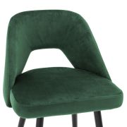 Bar Stool Eburo Roche green velvet | black & brass legs A. 50 | B. 50 | C. 100 | D. 43 | E. 75 cm