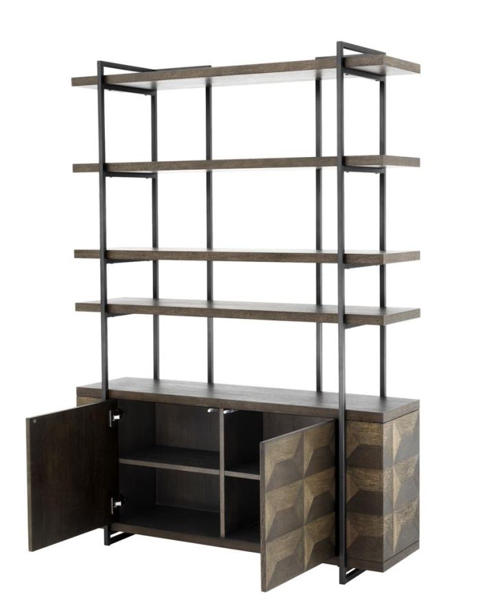 Cabinet Mensam Oak veneer | bronze finish 140 x 40 x H. 200 cm