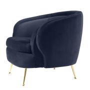 Chair Ava Gardner Savona midnight blue velvet | brass legs A. 92 | B. 85 | C. 79 | D. 58 | E. 43 | F. 67 cm