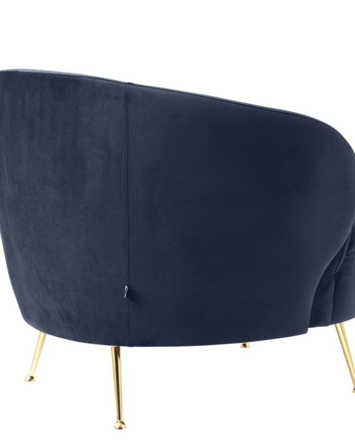 Chair Ava Gardner Savona midnight blue velvet | brass legs A. 92 | B. 85 | C. 79 | D. 58 | E. 43 | F. 67 cm