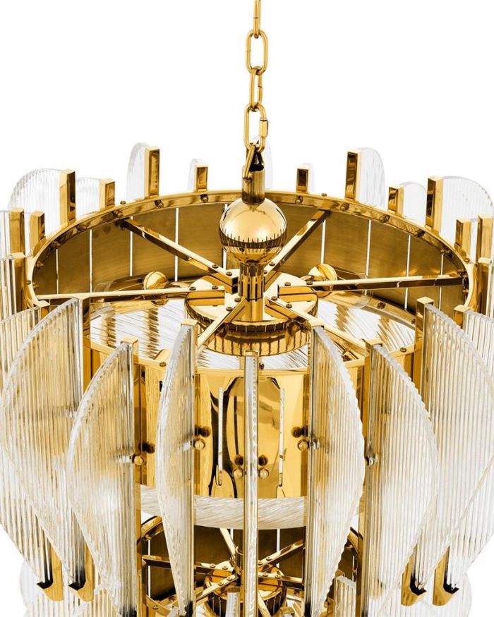 Chandelier Emozioni Gold finish | handmade glass ø 75 x H. 85 cm