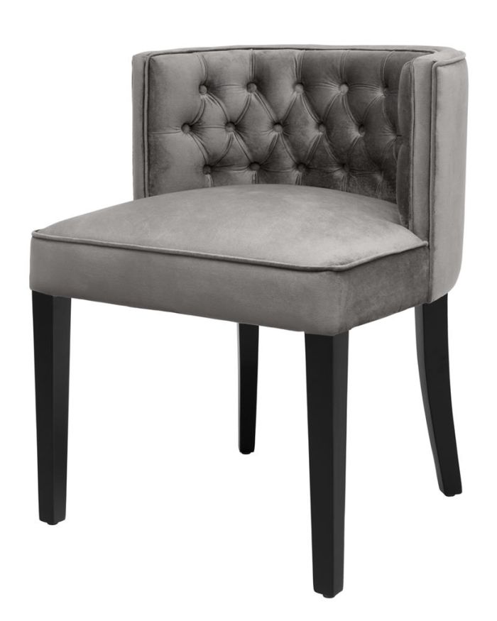 Dining Chair Henry Fonda Roche porpoise grey | black legs A. 60 | B. 58 | C. 77 | D. 46 | E. 50 cm