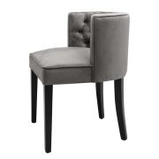 Dining Chair Henry Fonda Roche porpoise grey | black legs A. 60 | B. 58 | C. 77 | D. 46 | E. 50 cm