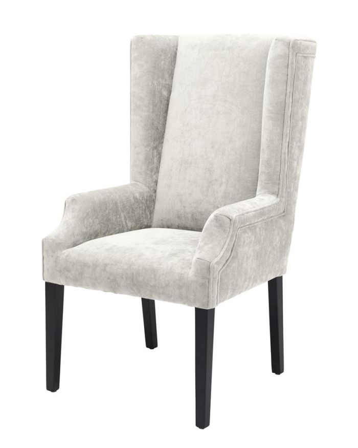 Dining Chair Doris Day Clarck sand | black legs A. 63 | B. 76 | C. 115 | D. 49 | E. 50 | F. 64,5 cm