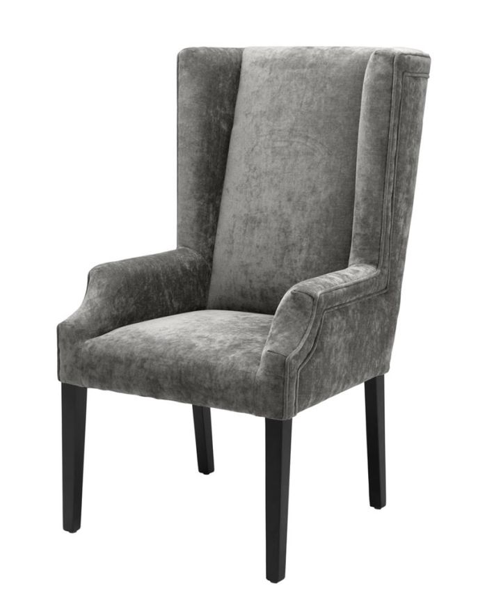 Dining Chair Doris Day Clarck grey | black legs A. 63 | B. 76 | C. 115 | D. 49 | E. 50 | F. 64,5 cm