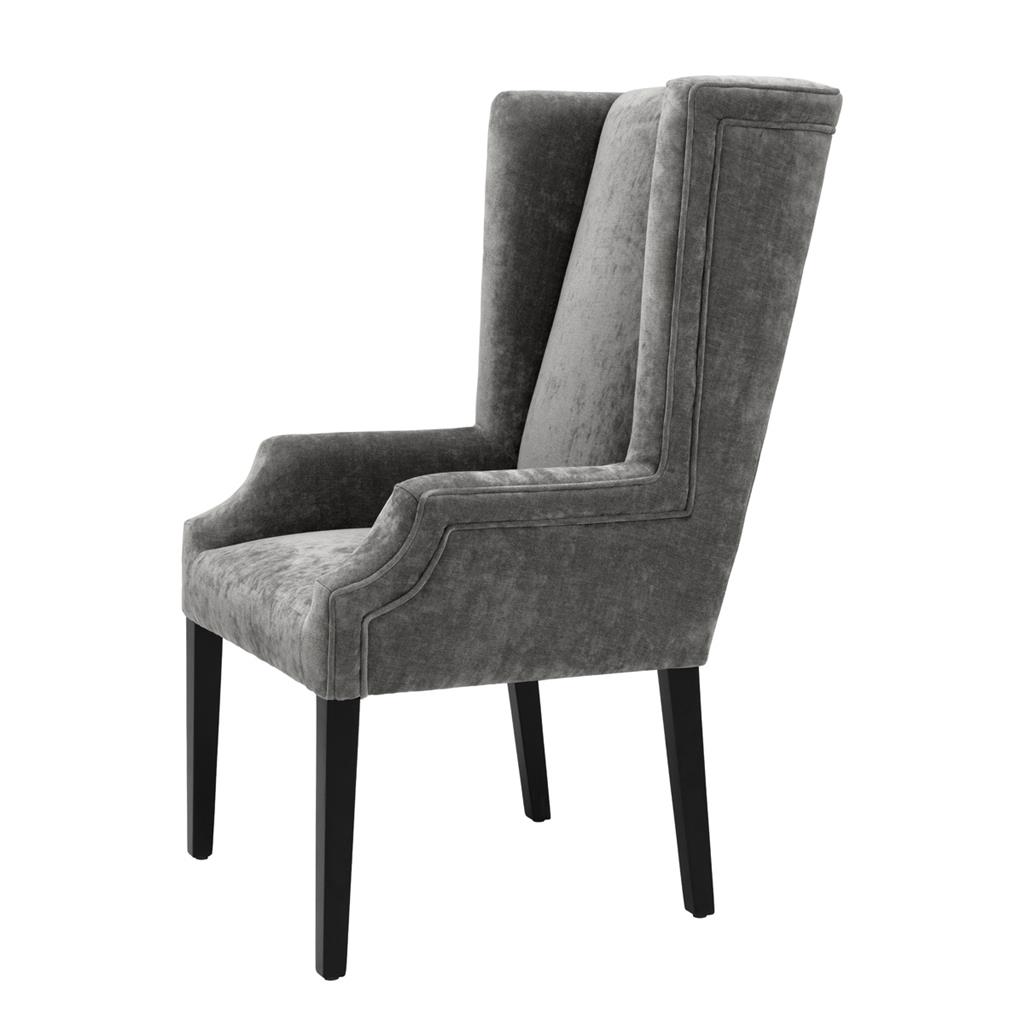 Dining Chair Doris Day Clarck grey | black legs A. 63 | B. 76 | C. 115 | D. 49 | E. 50 | F. 64,5 cm