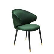 Dining Chair Wonder Roche dark green velvet | black & gold legs A. 57 | B. 64,5 | C. 83 | D. 47 | E. 48 | F. 70 cm