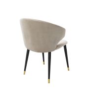 Dining Chair Wonder Roche beige velvet | black & gold legs A. 57 | B. 64,5 | C. 83 | D. 47 | E. 48 | F. 70 cm
