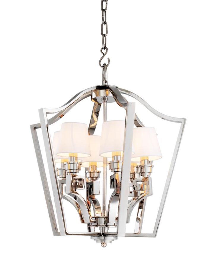 Lantern S Hedy Lamarr Nickel finish Including cream shades ø 55 x H. 61 cm