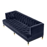 Sofa Bette Davis Savona midnight blue velvet | black & brass legs A. 230 | B. 85 | C. 79 | D. 61 | E. 44 cm