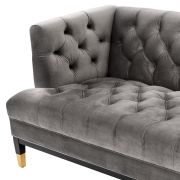 Sofa Bette Davis Roche porpoise grey velvet | black & brass legs A. 230 | B. 85 | C. 79 | D. 61 | E. 44 cm