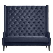 Sofa Spectacular Savona midnight blue velvet | black legs A. 160 | B. 68 | C. 160 | D. 55 | E. 40 | F. 63 cm