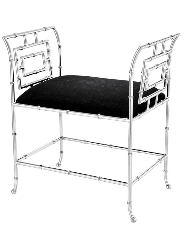 Bench Madonna Nickel finish | black velvet A. 68 | B. 42 | C. 73 | D. 41 | E. 50 cm
