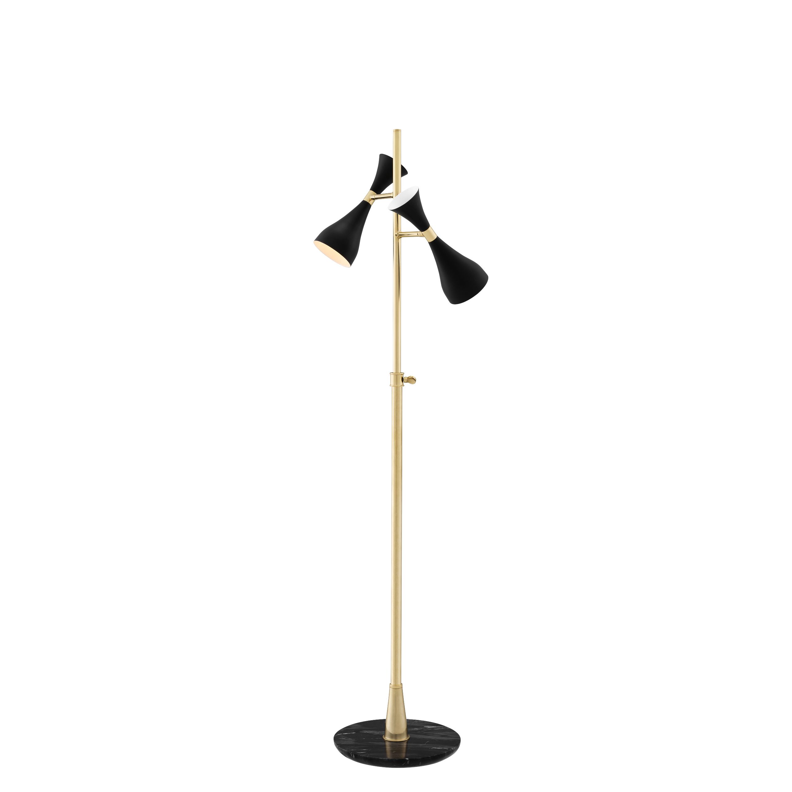 Floor Lamp Cordero Polished brass | black finish | black marble base