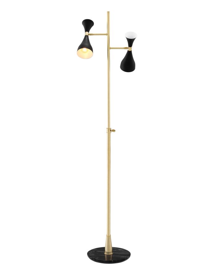 Floor Lamp Cordero Polished brass | black finish | black marble base