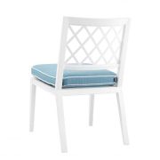 DINING CHAIR Grace Kelly White finish | sunbrella mineral blue