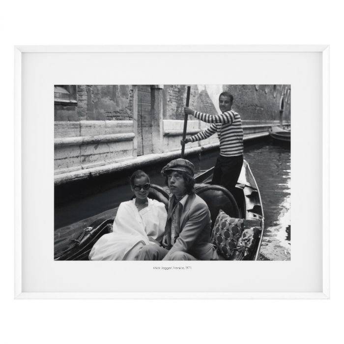 Print Jagger in Venice  White wooden frame | clear glass