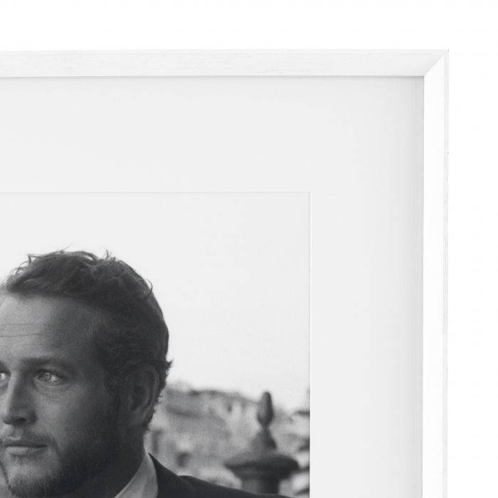 Print Paul Newman White wooden frame | clear glass