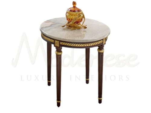 Capuccino Onyx Round Side Table